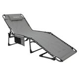 King Camp KingCamp Magnolia B20 Premium 7 Kademeli Katlanır Dolgulu Şezlong Grey