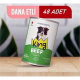 King Dana Etli Köpek Konservesi 400 Gr*48 Parçacıklı Et İçeren Besleyici Mama Tüm Irklar İçin