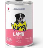King Et Parçacıklı Kuzu Etli Köpek Konserve 400 gr