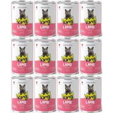 King Et Parçacıklı Kuzu Etli Yetişkin Kedi Konserve 400 gr x 12 Parçacıklı Mama Lezzetli Soslu