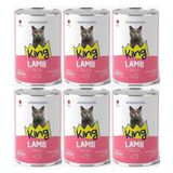 King Et Parçacıklı Kuzu Etli Yetişkin Kedi Konserve 400 Gr*6 Adet