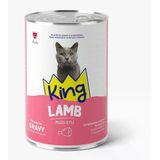 King Et Parçacıklı Kuzu Etli Yetişkin Kedi Konserve 400 Gr