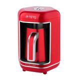 King K607 Kısmet Pro Türk Kahve Makinesi | 4 Fincan, Közde Pişirme (Kırmızı)