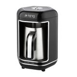 King K607 Kısmet Pro Türk Kahve Makinesi | 4 Fincan, Közde Pişirme, Siyah