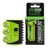 King Kanine | Deshedding Tool | Üst ve Astar | Kendinden Temizleme | Geri Çekilebilir Bıçaklar | 3 Metal Aşındırıcı Kenar | Bakım için Kauçuk Kıllar | Küçük