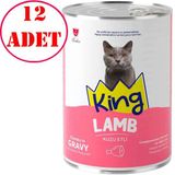 King Kedi Konservesi Kuzu Etli Sos İçerisinde Et Parçacıklı 400 Gr 12 Ad
