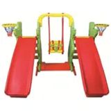 King Kids C Yeşil 2 Kaydıraklı Salıncak Oyun Seti