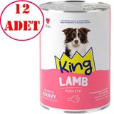 King Kuzu Etli Köpek Konservesi Sos İçerisinde Et Parçacıklı 400 Gr 12 Ad