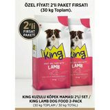 King Kuzu Etli Pirinçli Yetişkin Köpek Maması 15 Kg 2Li Set
