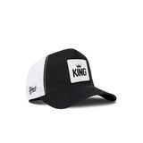 King Logolu Cordura Siyah-Beyaz Trucker Şapka