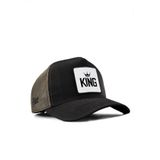 King Logolu Cordura Siyah-Haki Trucker Şapka