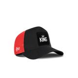 King Logolu Cordura Siyah-Kırmızı Trucker Şapka