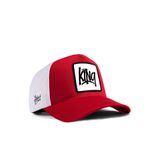 King Logolu Kırmızı-Beyaz Trucker Şapka