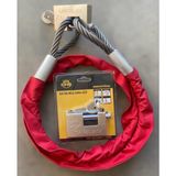 King Motorsiklet 1,2 Metre 12 mm Kesilmez Çelik Halat Bağlama Halatı Motorsiklet Zincir Kırmızı Kılıflı