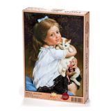 King Of Puzzle Çocuk ve Kedi 1000 Parça Puzzle