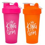 King Of The Gym Shaker 650 Ml Ölçekli Ve Sızdırmaz Kapaklı Protein Shaker 2'Li Set (Pembe+Turuncu)