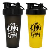 King Of The Gym Shaker 650 Ml Ölçekli Ve Sızdırmaz Kapaklı Protein Shaker 2'Li Set (Siyah+Sarı)