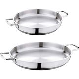King OMS Gastro Amore Çelik 2 Parça Kapaksız Italyan Omlet Sahan Seti (16X3 CM-20X3 Cm)
