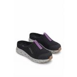 King Paolo H5204 Missy Kadın Memory Foam Sabo Terlik Siyah - Mor