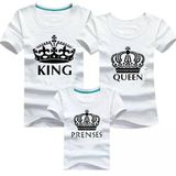 King Queen Prenses Baba Kız Anne Tişörtleri Aile Kombinleri