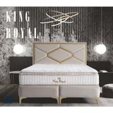 Kıng Royal Herkül Yaylı ve Pedli Extra Konfor Peluş Kumaş Yatak - 160 x 200 cm