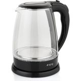 King Şeffaf Cam Kettle 1.8l Işıklı, Estetik ve Pratik Su Isıtıcı - Ahşap