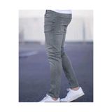 KING SEZAR Erkek Gri Slim Fit Likralı Esnek Jeans Erkek Kot Pantolon