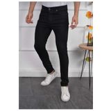 KING SEZAR Erkek Jeans Slim Fit Likralı Siyah Dar Paça Kot Pantolon