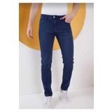 KING SEZAR Erkek Lacivert Düz Klasik Rahat Kesim Regular Fit Likralı Kot Jeans