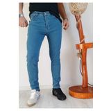 KING SEZAR Erkek Mavi Düz Klasik Rahat Kesim Regular Fit Likralı Kot Jeans