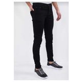KING SEZAR Erkek Siyah Slim Fit Likralı Kot Pantolon