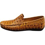 King Shoes Croco Baskı Yazlık Erkek Ayakkabı - Taba