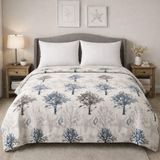 King size Desenli Pike Yatak Örtüsü Çift Kişilik 240x260 cm Ağaç Desen
