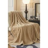 King size Fitilli Battaniye Battal Boy 240x260 cm Bej