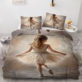 King Size Nevresim Takımı Balerin Kız Çocuk Nevresim Takımı Fermuarlı Yatak Seti Aldults Çocuklar Için Yumuşak Hipoalerjenik Mikrofiber Yorgan Kılıfı - Renkli - 100 x 100 cm