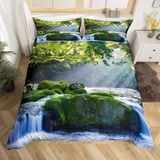 King Size Nevresim Takımı Fermuarlı Şelale Nevresim Takımı, Aldults Çocuklar Için Yumuşak Hipoalerjenik Mikrofiber Yorgan Kılıfı 230X220 cm + 2 Yastık