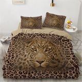 King Size Nevresim Takımı Leopar Baskılı Fermuarlı Nevresim Takımı Aldults Çocuklar Için Yatak Seti Yumuşak Hipoalerjenik Mikrofiber Yorgan Kılıfı 230 - Renkli - 100 x 100 cm