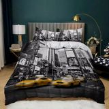King Size Nevresim Takımı New York Fermuarlı Nevresim Takımı Aldults Çocuklar Için Yatak Seti Yumuşak Hipoalerjenik Mikrofiber Yorgan Kılıfı 230X220 C