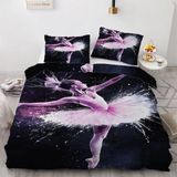King Size Nevresim Takımı Pembe Balerin Nevresim Takımı Fermuarlı Yatak Seti Aldults Çocuklar Için Yumuşak Hipoalerjenik Mikrofiber Yorgan Kılıfı 230X - Renkli - 100 x 100 cm