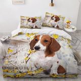 King Size Nevresim Takımı Sevimli Dachshund Nevresim Takımı Fermuarlı Yatak Seti Aldults Çocuklar Için Yumuşak Hipoalerjenik Mikrofiber Yorgan Kılıfı