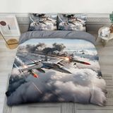 King Size Nevresim Takımı Uçak - Fermuarlı Replika Nevresim Takımı, Aldults Çocuklar Için Yumuşak Hipoalerjenik Mikrofiber Yorgan Kılıfı 230X220 cm + - Renkli - 100 x 100 cm