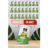 King Sos İçerisinde Et Parçacıklı Dana Etli 24x400 gr Köpek Konservesi