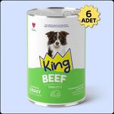 King Sos İçerisinde Et Parçacıklı Dana Etli 6x400 gr Köpek Konservesi