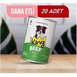 King Sos İçerisinde Et Parçacıklı Dana Etli Köpek Konservesi 400 Gr*20 ADET