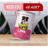 King Sos İçerisinde Et Parçacıklı Kuzu Etli Köpek Konservesi 400 Gr*48 Adet