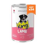King Sos İçerisinde Et Parçacıklı Kuzu Etli Yavru Köpek Konservesi 400 gr - 24 Adet