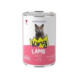 King Sos İçerisinde Et Parçacıklı Kuzu Etli Yetişkin Kedi Konservesi 400Gr