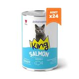 King Sos İçerisinde Et Parçacıklı Somonlu 24x400 gr Kedi Konservesi