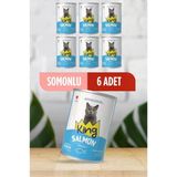 King Sos İçerisinde Et Parçacıklı Somonlu 6x400 gr Kedi Konservesi