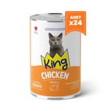 King Sos İçerisinde Et Parçacıklı Tavuklu 24x400 gr Kedi Konservesi